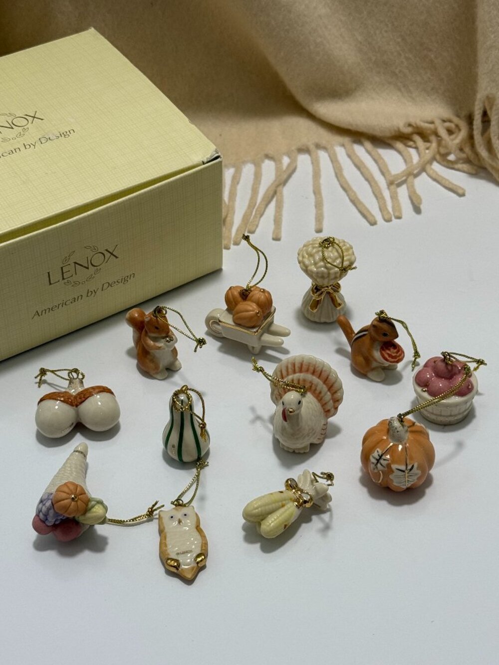 Lenox Tree Autumn Delights Mini Ornaments Set Of 12 In Original Box